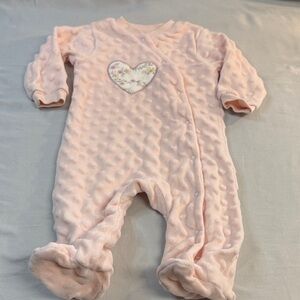 Kyle & Deena - Pink Heart-Patterned Kids One Piece Romper/Bunting Bag
